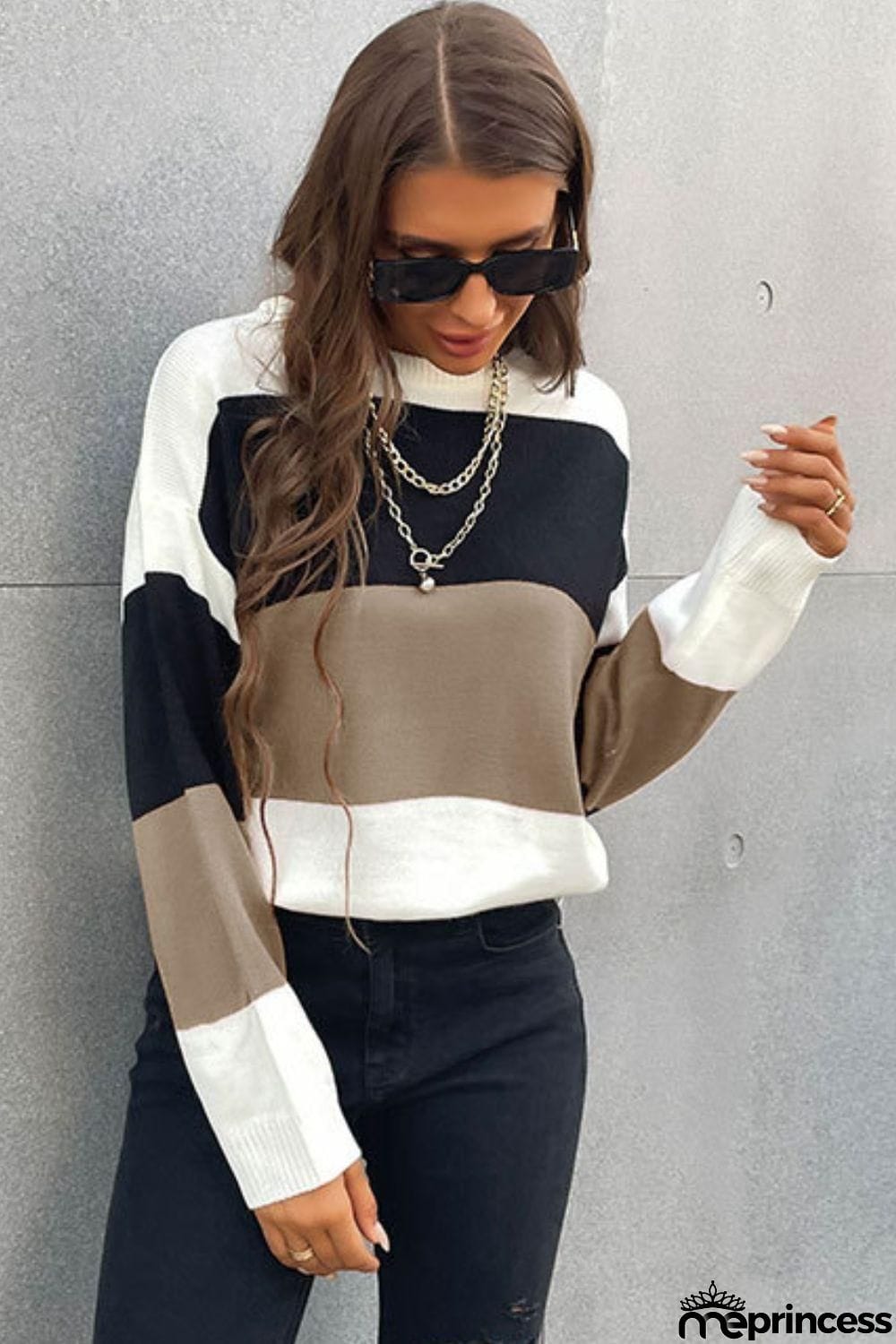 Longing For Fall Color Block Sweater