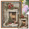Christmas Fireplace-11CT Stamped Cross Stitch 40*53cm/15.75*20.87in tapestrymarket