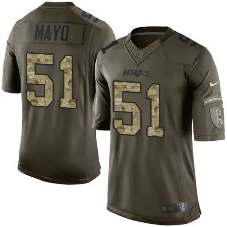 Patriots #51 Jerod Mayo Green Youth Stitched NFL Limited Salute to Service Jersey