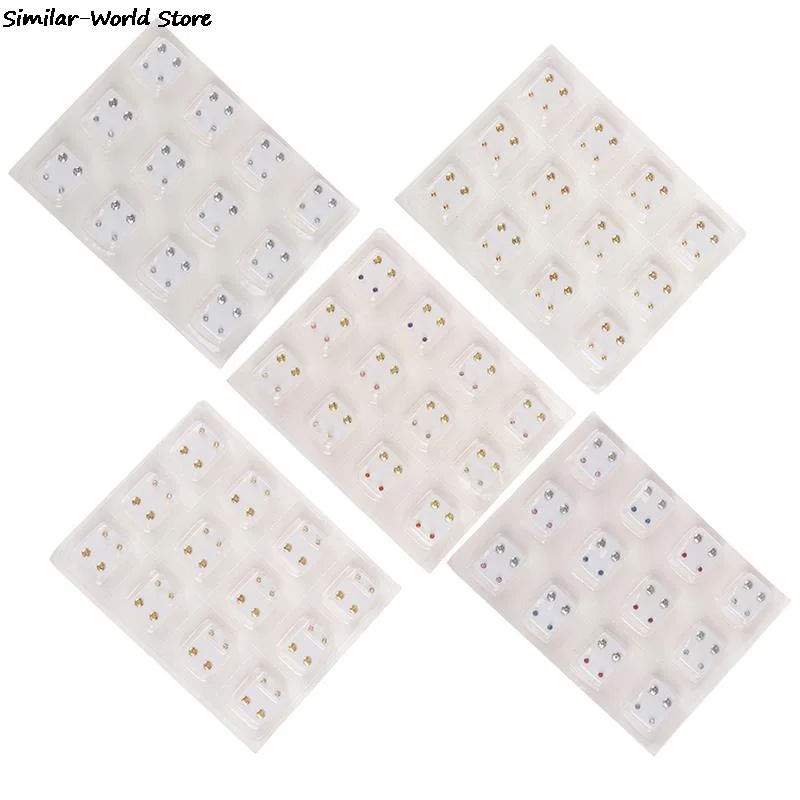 12Pairs Surgical Steel Ear Studs Earrings Set Medical Earrings Piercing Tool Kits Women Jewelry Piercing Stud Earring