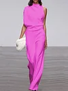 High-Neck Sleeveless+Wide Leg Jumpsuit