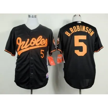 Orioles #5 Brooks Robinson Black Cool Base Stitched MLB Jersey