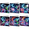 6pcs DIY Diamond Painting Greeting Card Set with Envelopes Rhinestone Diamond Art Mosaic Postcards for Birthdays Thanksgiving & Special Occasion