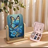 (US Local)DIY Butterfly Diamond Painting Kit Rotatable Mirror w Diamond Art Jewelry Box