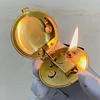 Antique Handmade Mechanical Lighter 1935 Compact Brass Round Semi Automatic