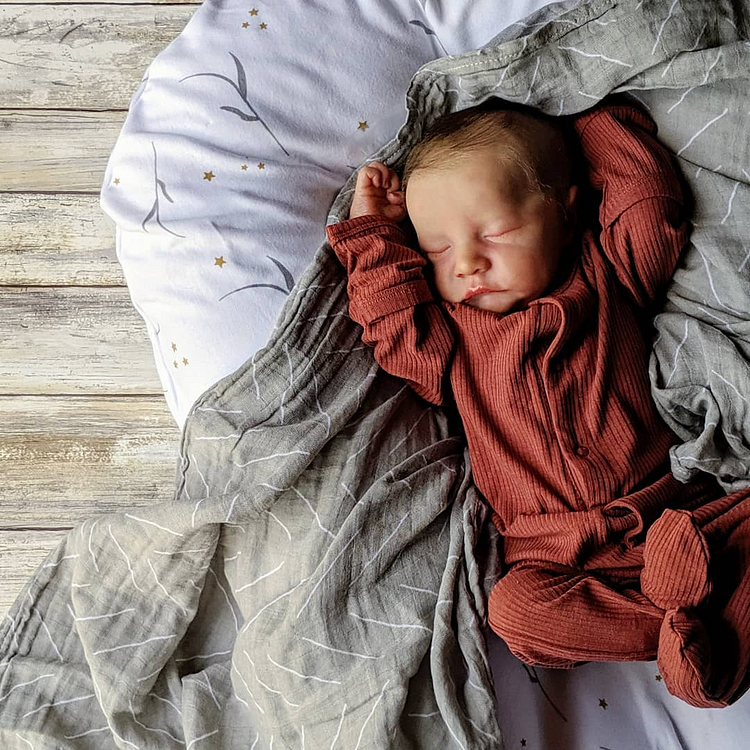 20'' Adorable Sleeping Reborn Silicone Vinyl Newborn Baby Boy Dolls Susan 2023 with Heartbeat & Coos - Reborndollsshop®-Reborndollsshop®