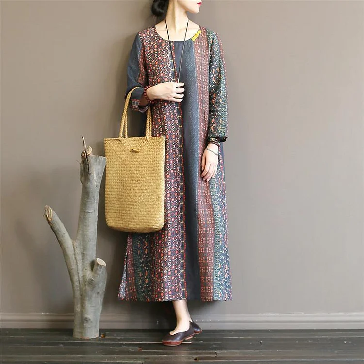 Women side open linen o neck clothes For Women Shirts prints Dresses