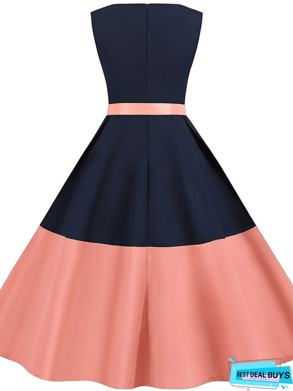 Women's A Line Dress Knee Length Dress Sleeveless Print Patchwork Summer Vintage Black Yellow Blushing Pink Green