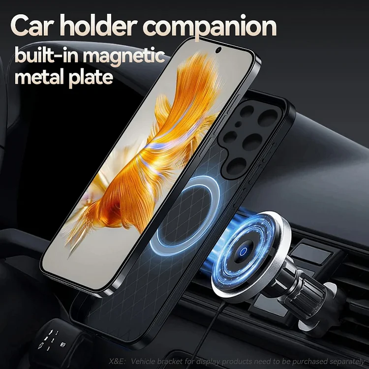 New Magnetic Car Mount Leather Shockproof Phone Case For Samsung