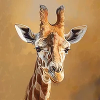 Gentle Giraffe Portrait - Diamond Painting