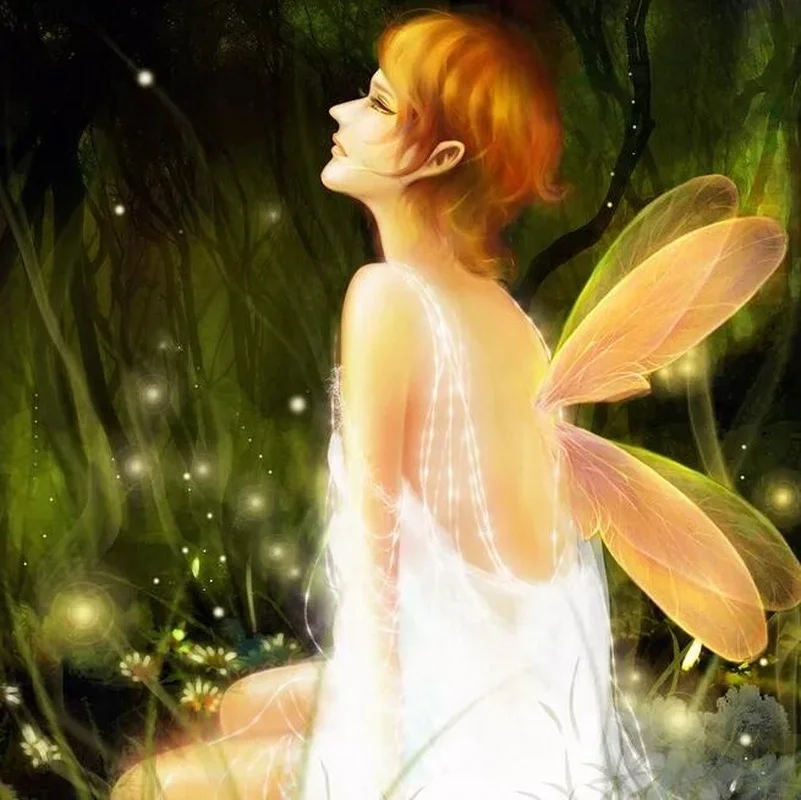 Diamond Painting - Full Round/Square Drill - Fairy Girl(30*30 - 50*50cm)