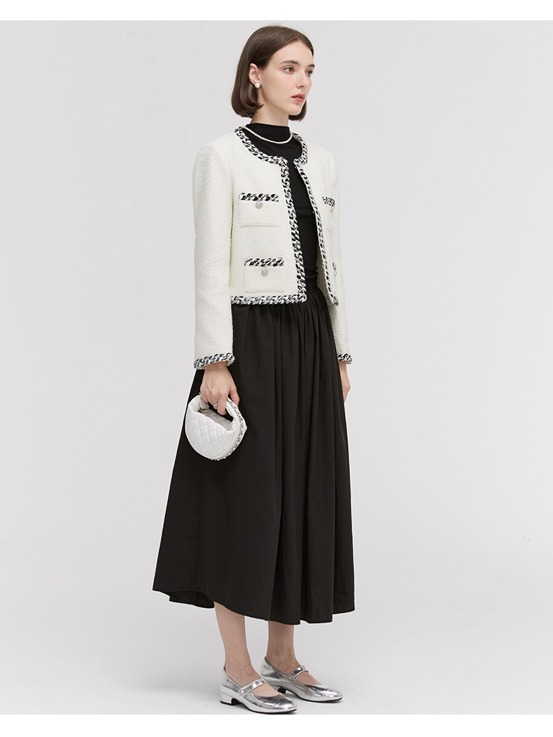 MERUMOTE Women's New Autumn Wool Tweed Top-MERUMOTE