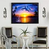 Diamond Painting-5D Full Drill Sunset Dolphin