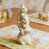 3D Stacking Rabbit Silicone Candle Mould DIY Easter Casting Tools Reusable Handmade Easter Soap Mould Desktop Ornament Silicone Moulds For Candle Making Craft Festival Decoration