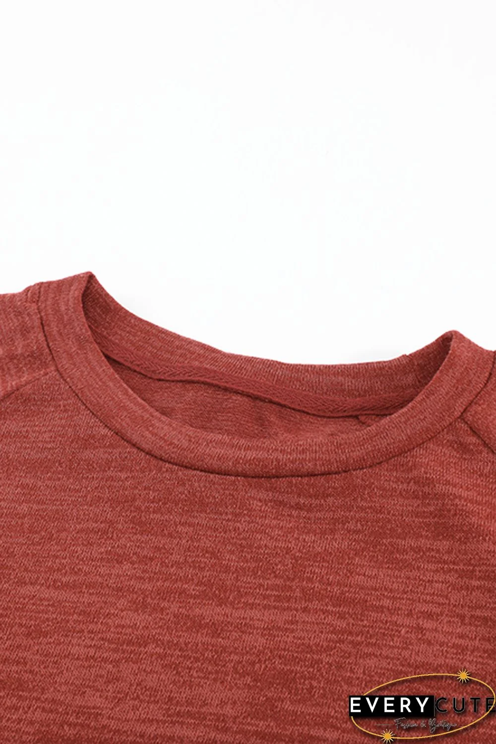 Solid Long Sleeve Top and Plaid Pants Loungewear