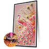 Diamond Painting -DIY Full Round Drill Pink Peacock(70*40 CM)