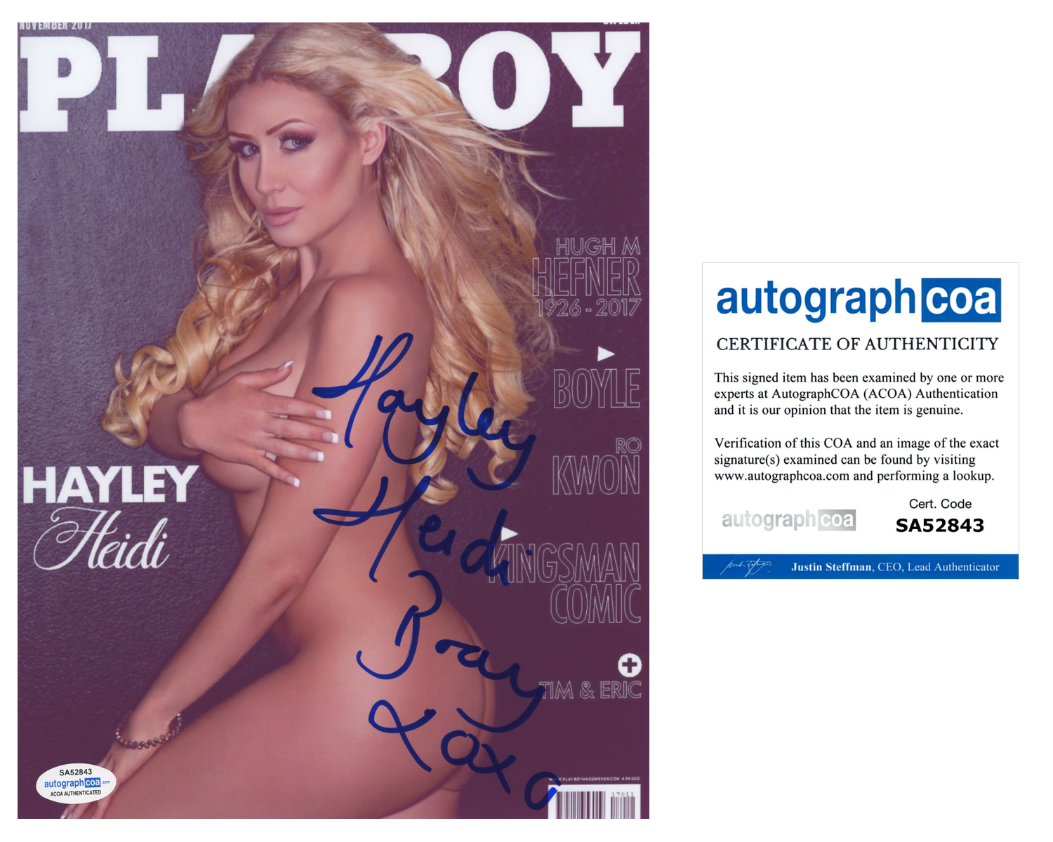 Hayley Heidi Bray Signed Autographed 8x10 Photo Poster painting Sexy Model ACOA COA