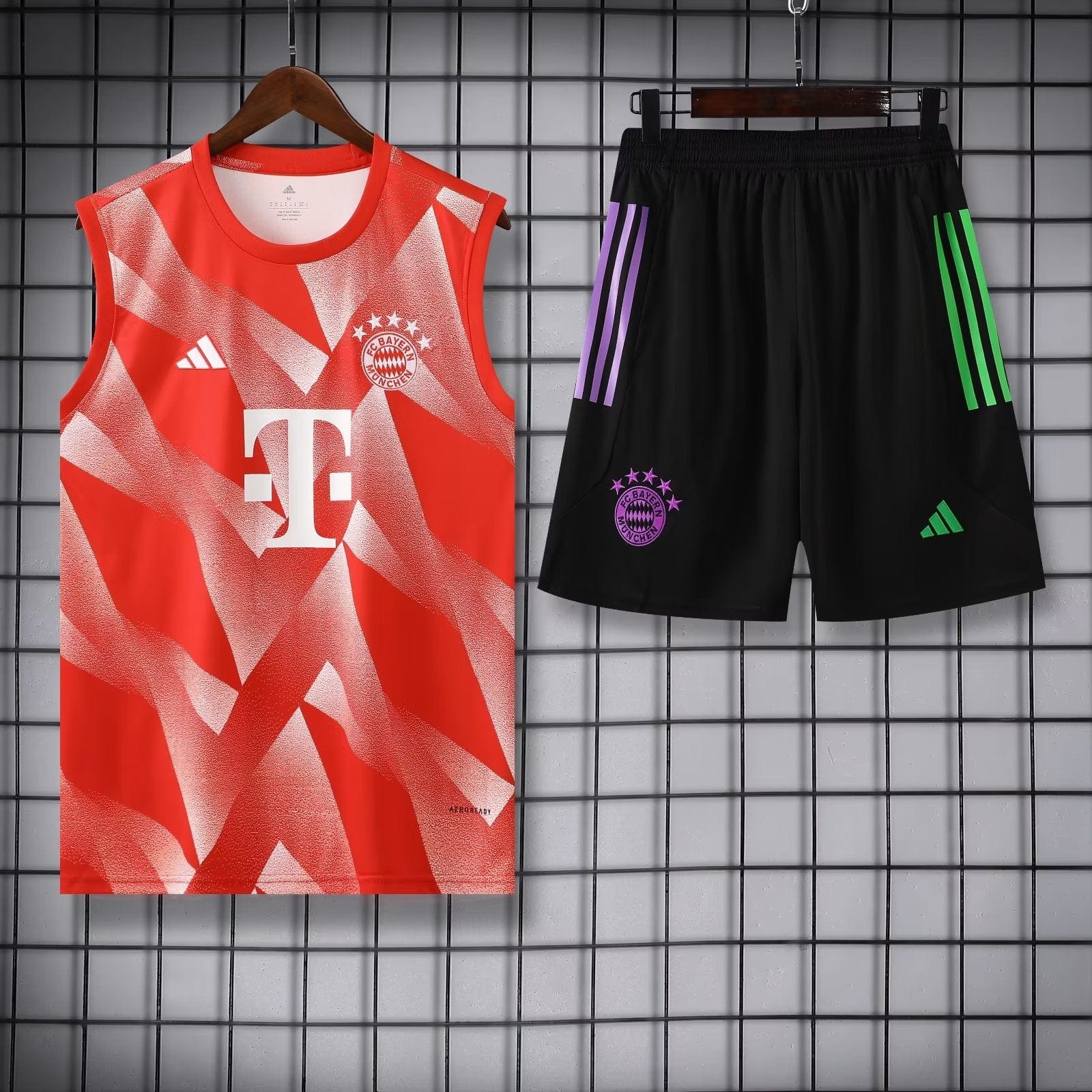 2023/2024 Bayern Munich pre-match training Orange Jersey+Shorts 1:1 Thai Quality mysite