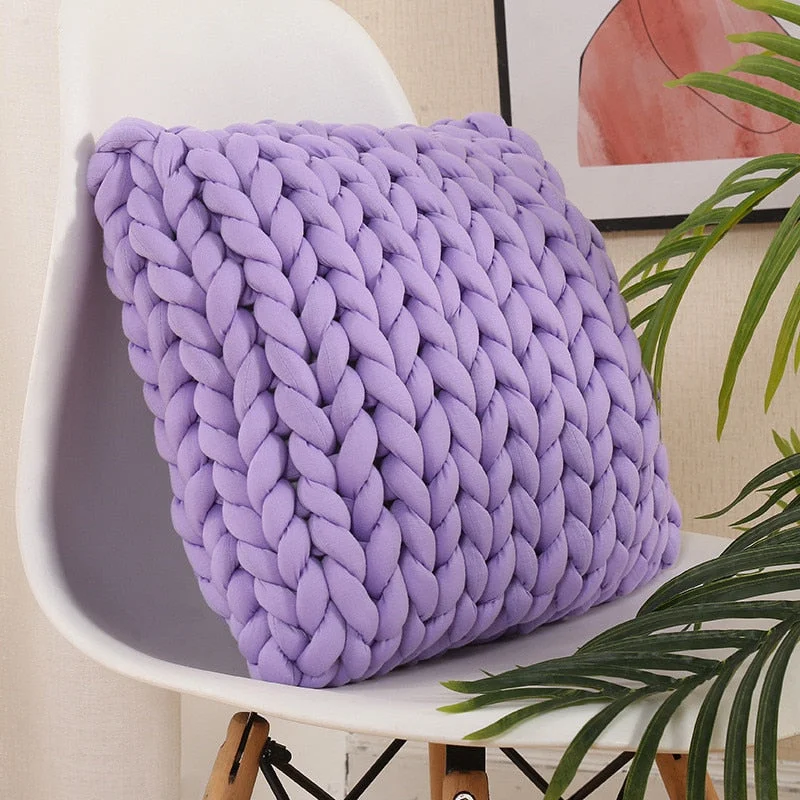 Square Chunky Wool Pillow Handmade Knitting Cushions INS Nordic Braided Cushion For Kids Room Decoration Sofa Bed Throw Pillows