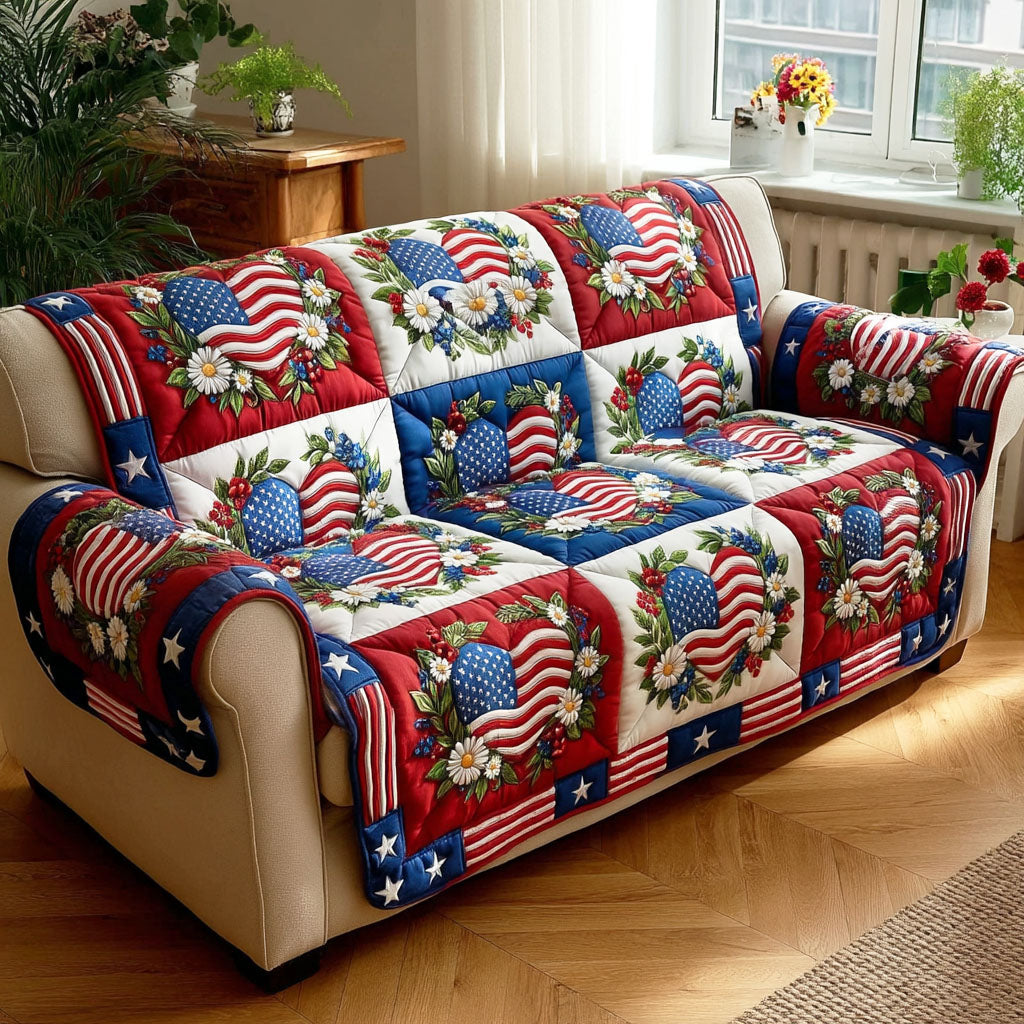 Liberty Bloom Quilted Sofa Cover NCU0TD2260 everthome