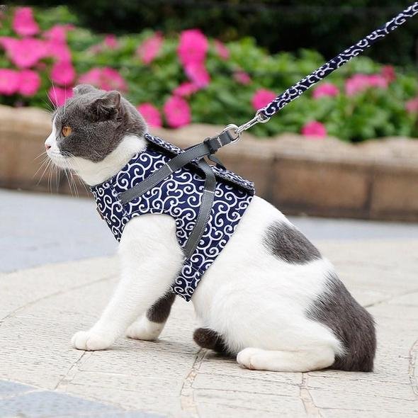 Breathable cat vest sling and belt set Japanese style