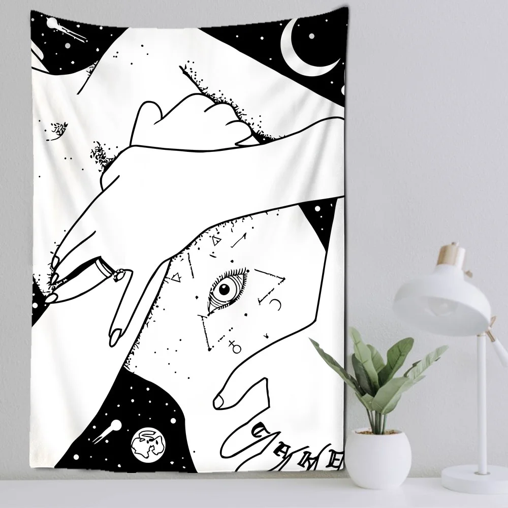 Athvotar Card Tapestry Wall Hanging Astrology Divination Sun And Moon Wall Hanging Hippie Bohemian Wall Rugs Dorm Decor Blanket