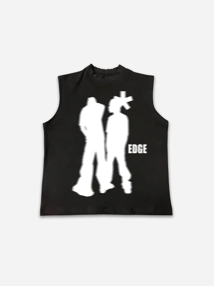 Street Portrait Edge Graphic Print Vests