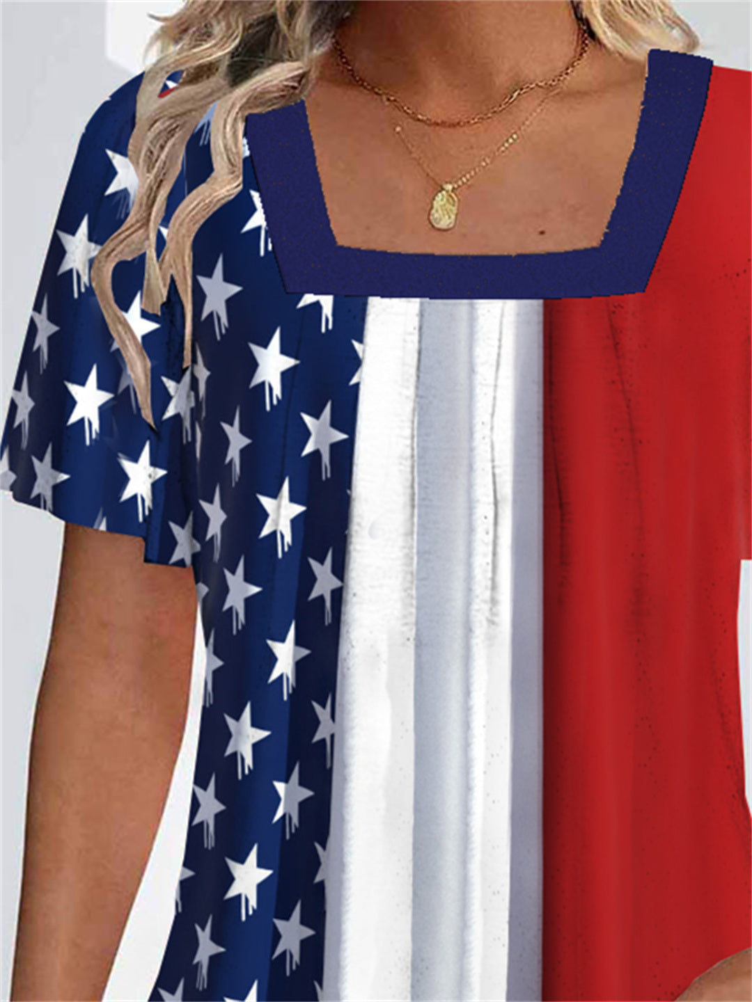 Women's Short Sleeve U-neck Graphic Top