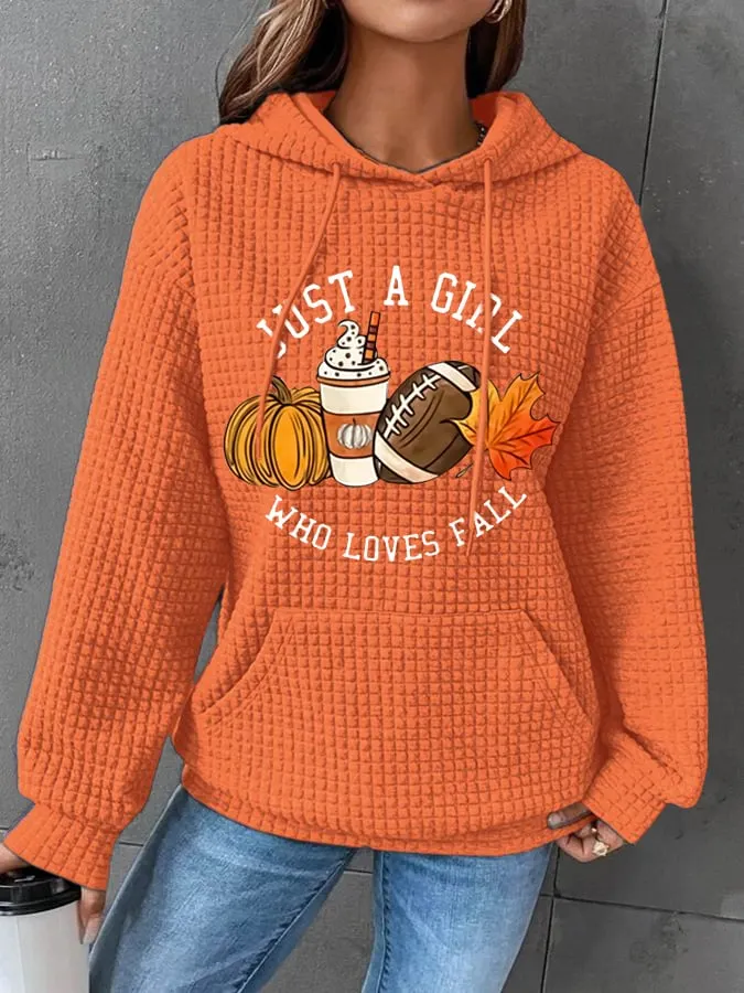 Women's Just A Girl Who Loves Fall Print Casual Sweatshirt 