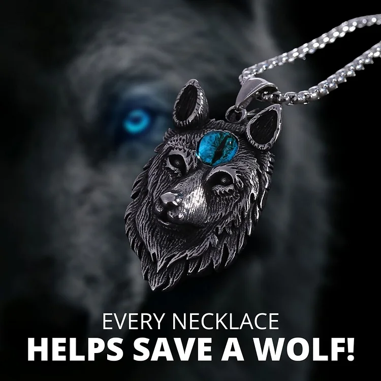 "Save The Wolves" Crystal Necklace