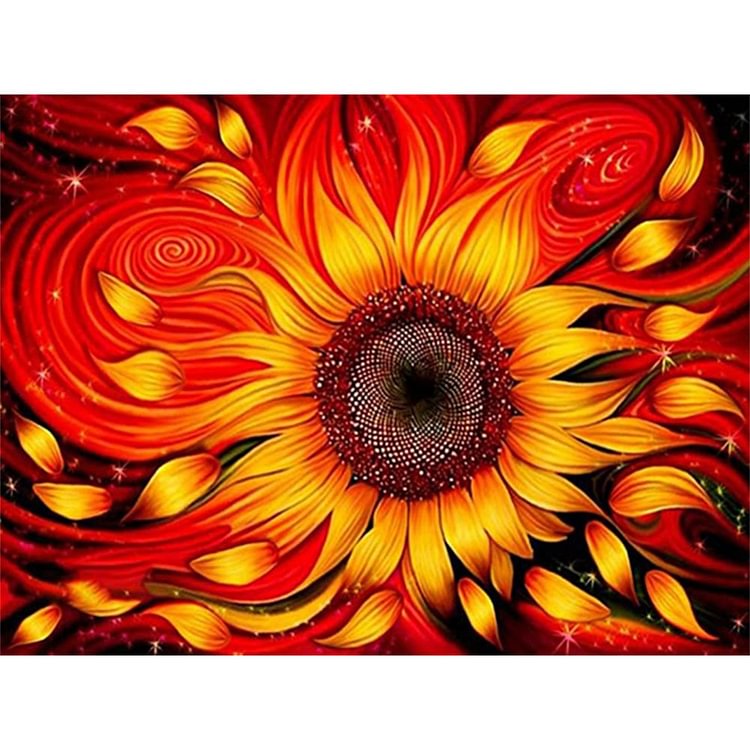 Flowers - Full Round Drill Diamond Painting - 40x30cm(Canvas)
