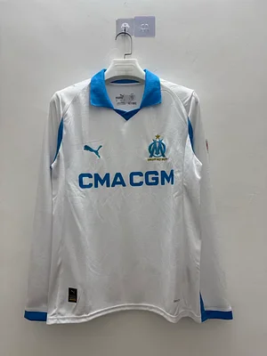 2025/2026 Long Sleeve Olympique de Marseille Home Football Shirt 1:1 Thai Quality