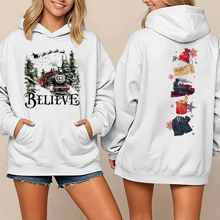 Polar Express 2 Sides Sweatshirt, Polar Express Believe Movie Shirt, Retro 90s Christmas Movies Tee, Christmas Sweatshirt, Christmas Gift