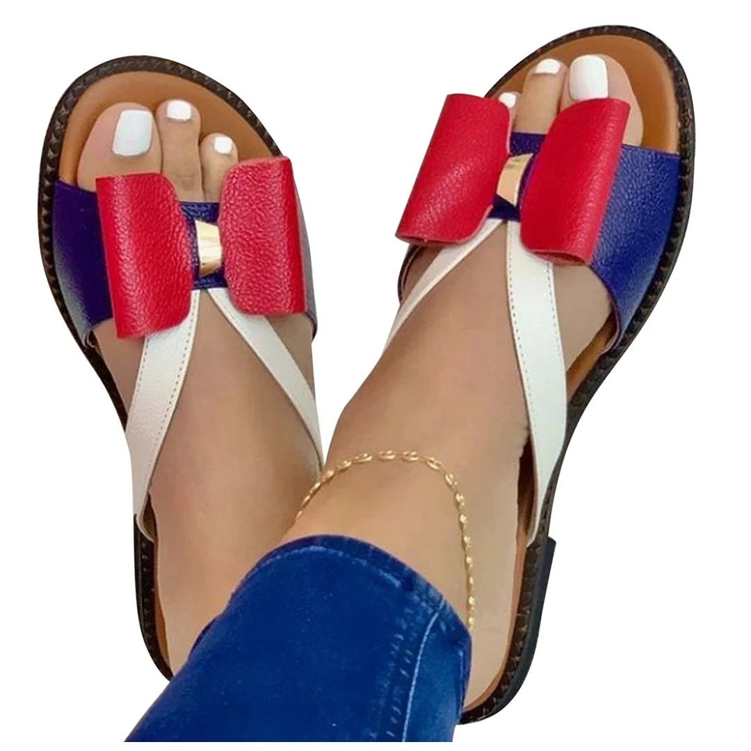 Yyvonne Women Slippers Cute Butterfly-Knot Casual Sandals Lady Slides Zapatillas Mujer Flats Slip-On Women Shoes for Women 2023
