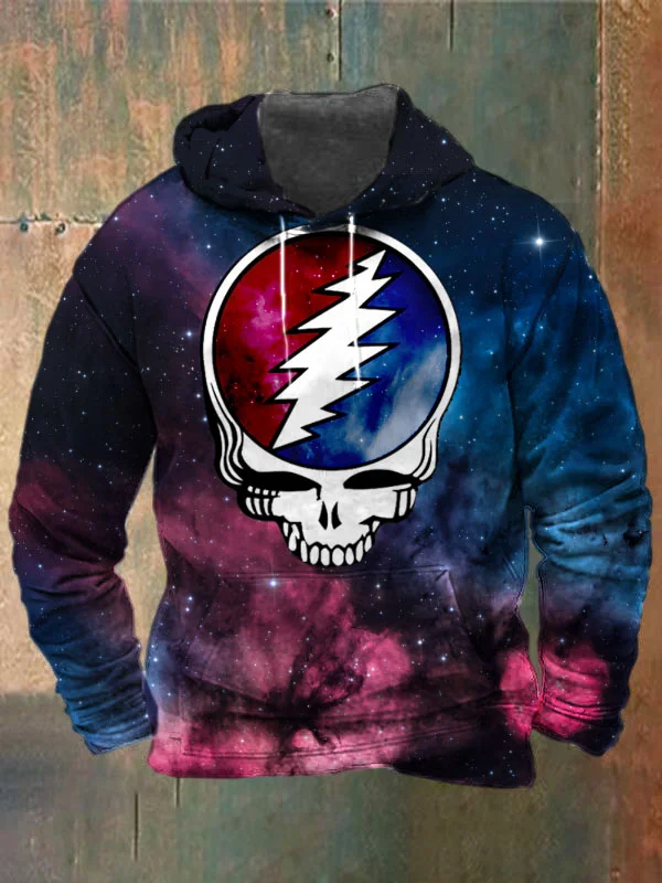 Unisex Skull Print Heavyweight Hoodies