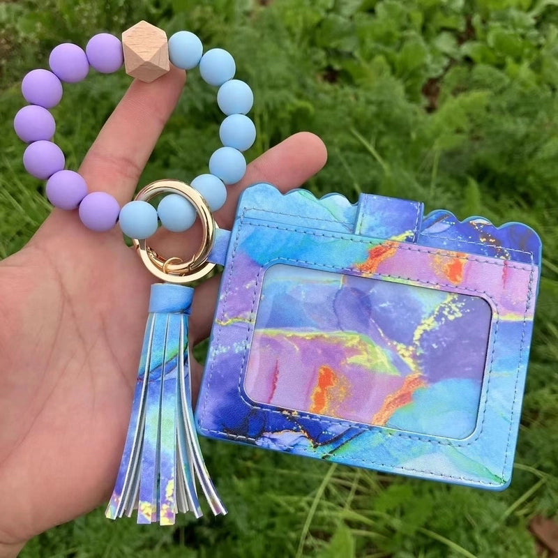 Unisex Printing Arylic Pu Leather Alloy Flip Cover Card Holders