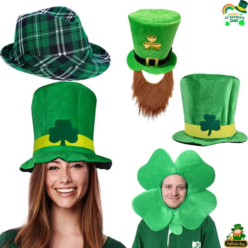 St. Patrick Casual Shamrock Hat Cloth Party Festival Hat Party Supplies Party Accessories 1 Piece