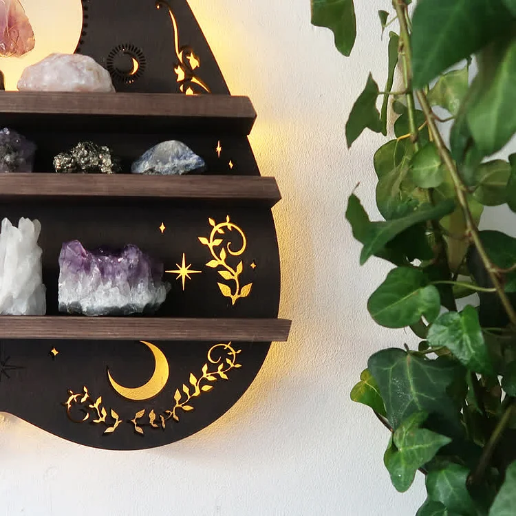 Olivenorma Inverted Moon Heart Crystal Shelf