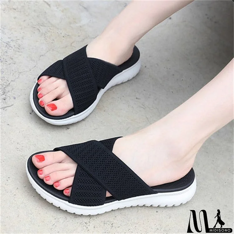 Casual Comfy Plus Size Flat Open Toe Female Summer Slippers