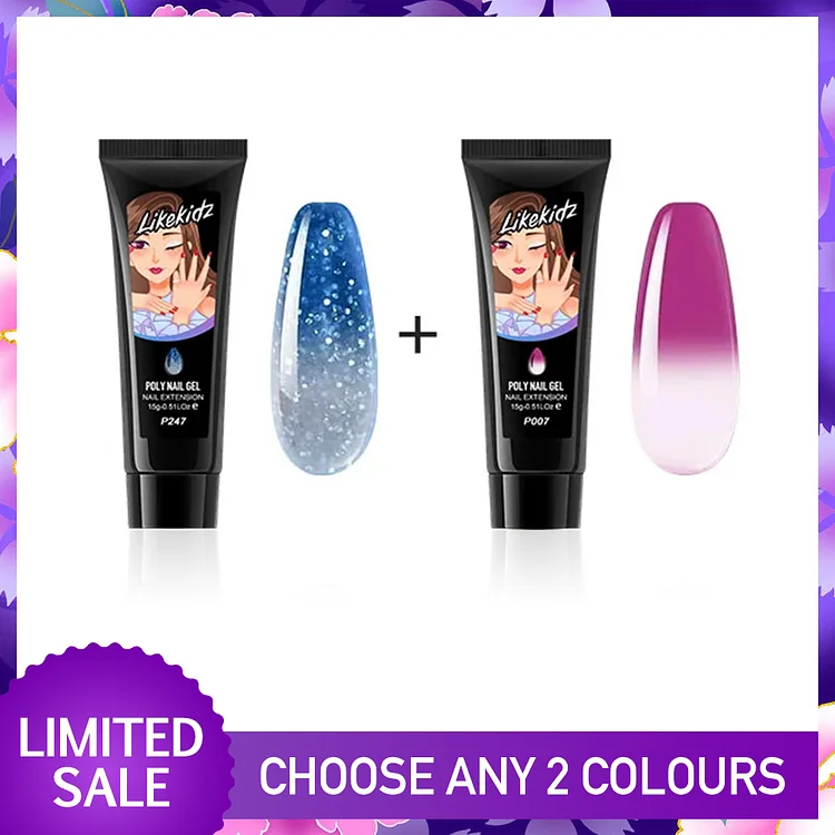 2 Random Colors Poly Nail Gel  Kit