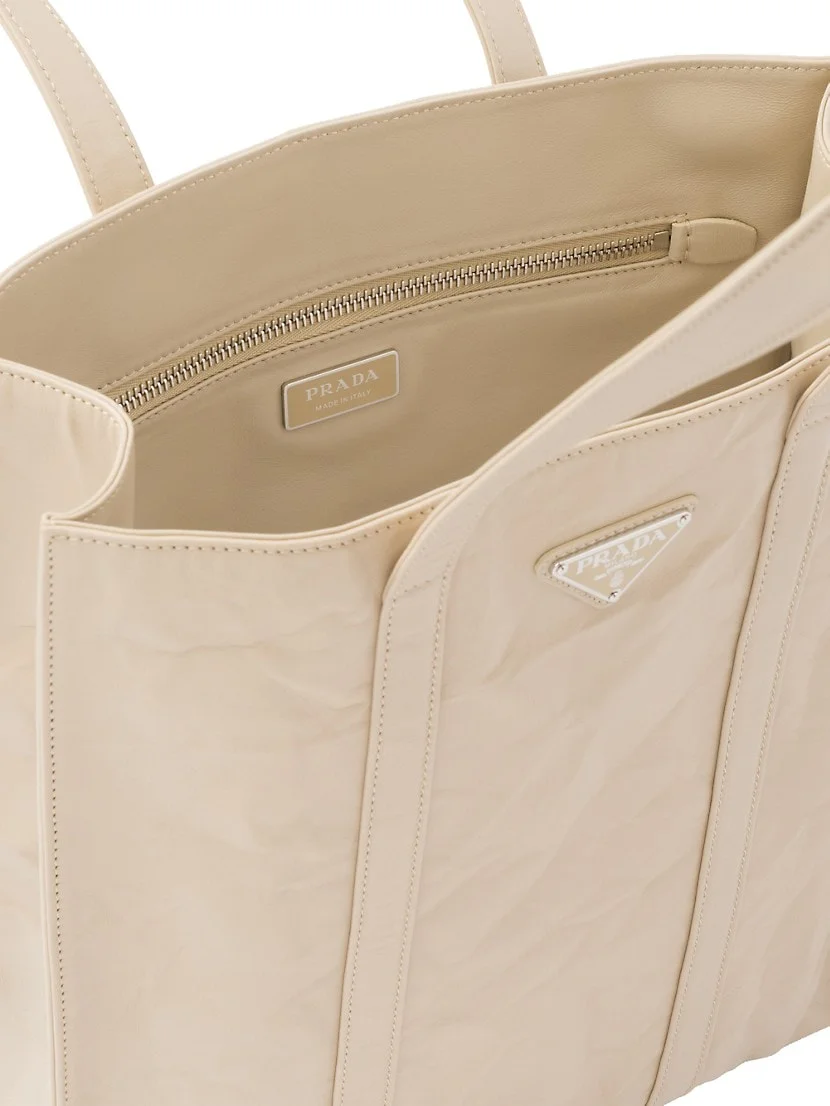 Prada Small Antique Nappa Leather Tote Bag