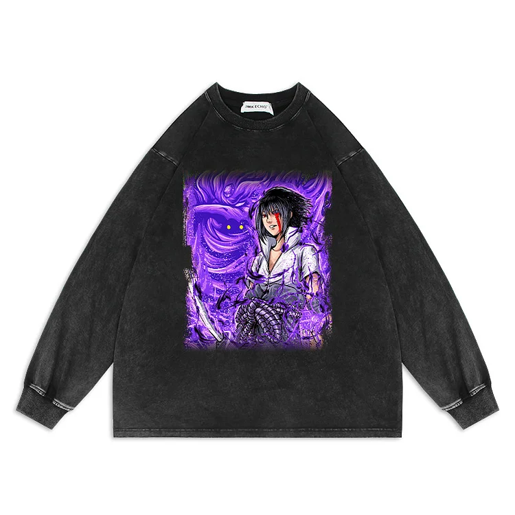 Pure Cotton Naruto Graphic Sasuke Cool Sweatshirt weebmemes