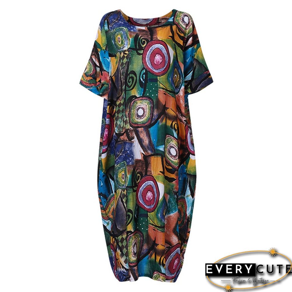 Women Batwing Sleeve Loose Beach Dress Kaftan Oversized Maxi Dresses