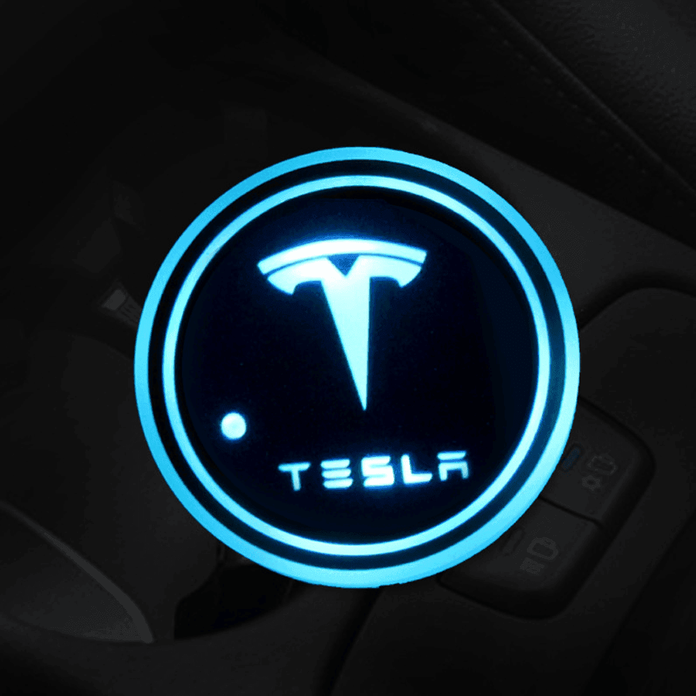 Tesla-Compatible LED Cup Holder Light