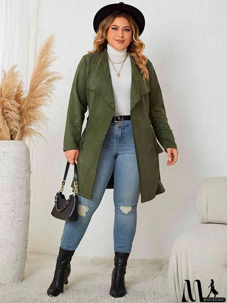 Plus Size Tie Back Trench Coat