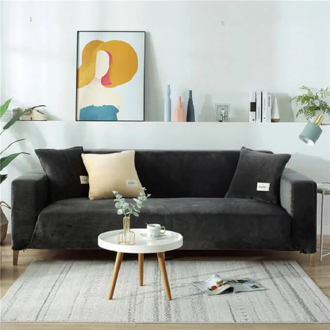 Velvet Stretchable Miracle Sofa Cover, Magic Fit Couch Covers, Pillow Covers | AvasHome