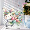 DIY Bunny Easter Egg Bouquet Acrylic Special Shaped Diamond Painting Desktop Ornament