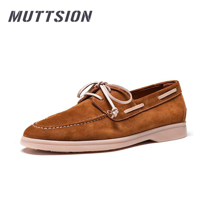 MUTTSION Casual Cow Suede British Breathable Loafers Sailboats MUTTSION.COM MUTTSION