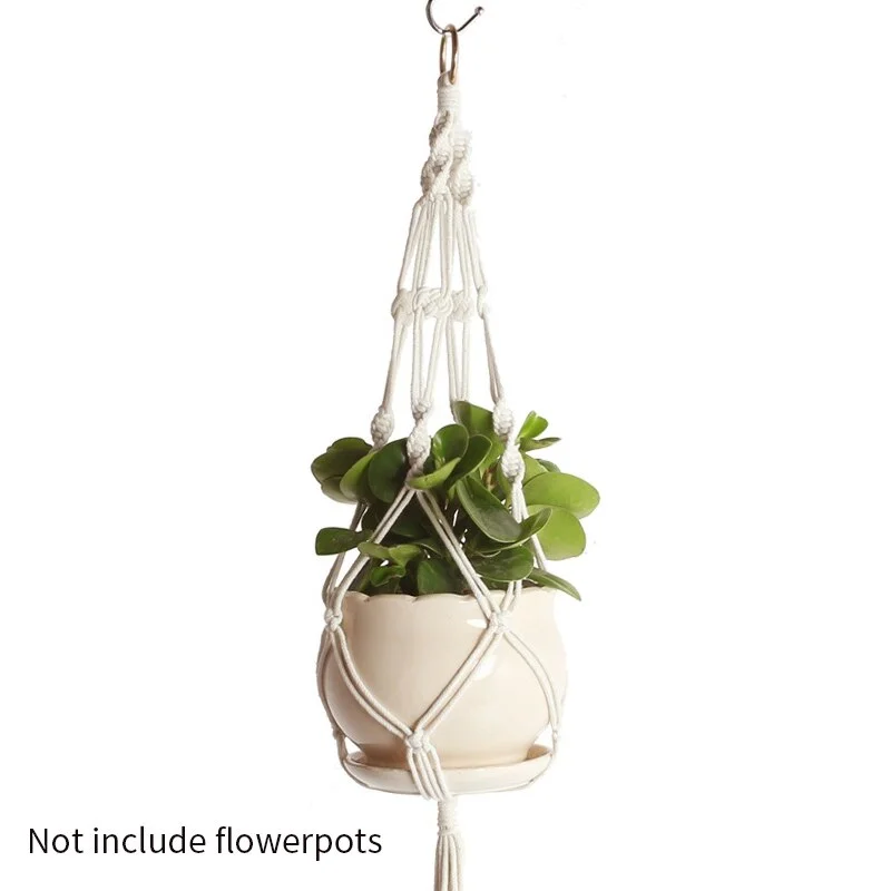 Colorful Handmade Plant Hangers Macrame Wall Hanging Plant Hanger Cotton Rope Pot Holder Flower Pot Holder Basket Plant Holder