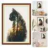 (US Only)Cat Printed Cross Stitch Kit 40x60cm DIY 11CT Embroidery Craft Set Home Decor
